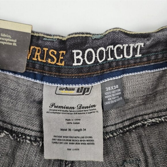 Urban Pipeline Urban Up Jeans Mens 36x34 Black Low Rise Bootcut Denim NWT - Picture 4 of 11